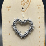 Tattoo - Barbwire Heart Tattoo Earrings: Handmade Polymer Clay