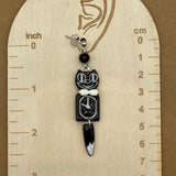 Cat Lover - Retro Black Kitty Clock Earrings: Handmade Polymer Clay