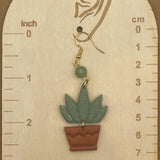 Joshua Tree - Aloe Vera Plant in Pot Earrings: Handmade Polymer Clay