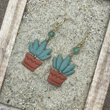 Joshua Tree - Aloe Vera Plant in Pot Earrings: Handmade Polymer Clay