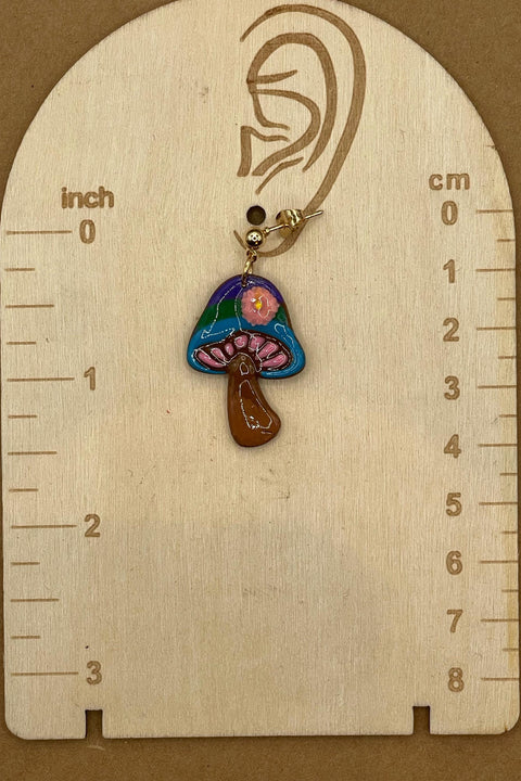 Magical Forest - Groovy Mushroom Earrings: Handmade Polymer Clay
