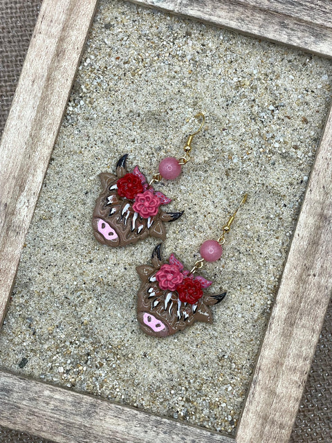 Joshua Tree - Cutie Highland Cow Earrings: Handmade Polymer Clay
