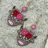 Joshua Tree - Cutie Highland Cow Earrings: Handmade Polymer Clay