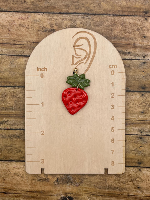 Tutti Frutti - Strawberry Polymer Clay Dangle Earrings - Handmade Polymer Clay