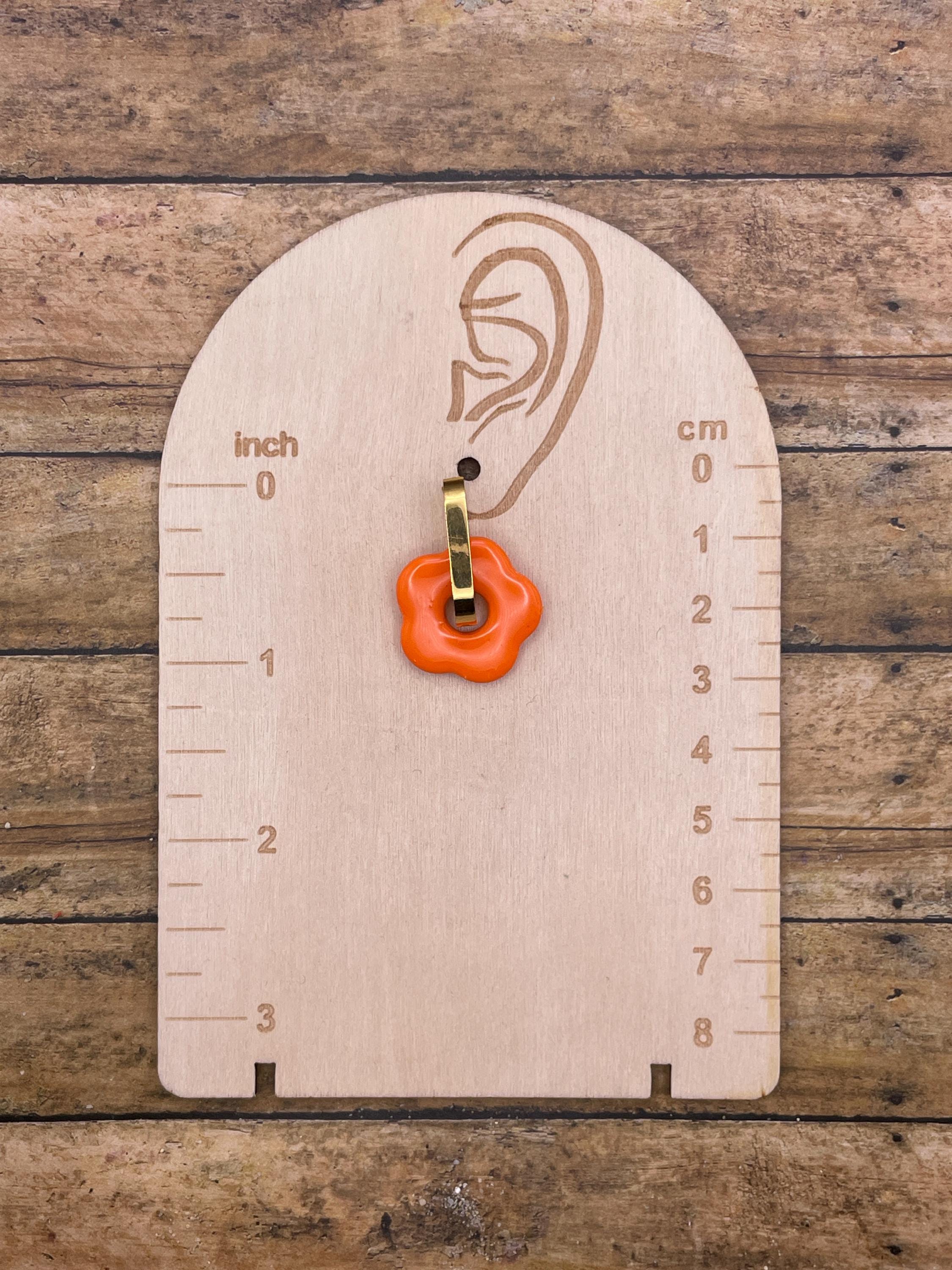 Spring Fling - 60’s Mod Flower Hoop Earrings: Handmade Polymer Clay