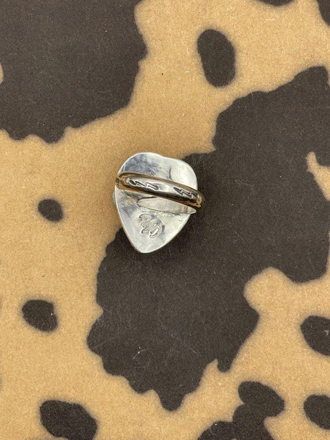 Winona - Black Scorpion in Pink Heart Ring