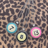 Sailor - Unique Pink Billiard Ball #13 Pendant Necklace