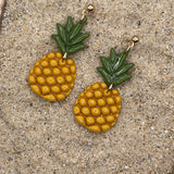 Tutti Frutti - Pineapple Dangle Earrings: Handmade Polymer Clay