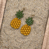 Tutti Frutti - Pineapple Dangle Earrings: Handmade Polymer Clay