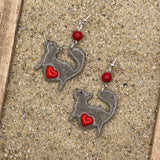 Cat Lover - Grey Kitty Earrings: Handmade, Hand-Painted Polymer Clay