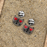 Cat Lover - Heart Eyes Earrings: Handmade Polymer Clay