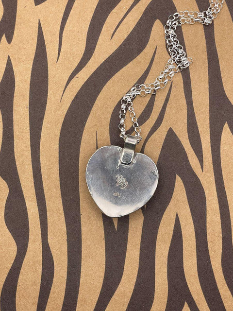 Skylar - Turquoise Billiard Ball #13 Heart Pendant Necklace