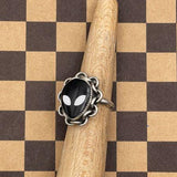 Tripp - Black Trustone Alien Ring with Chain Detail