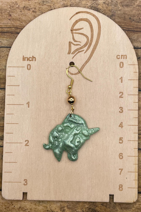 Mystical - Shimmer Sage Unicorn Earrings: Handmade Polymer Clay