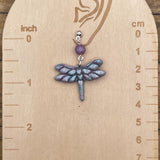 Mystical - Shimmer Lavender and Blue Dragonfly Earrings: Handmade Polymer Clay