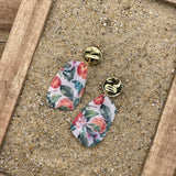 Tutti Frutti - Oranges Printed Dangle Earrings: Handmade Polymer Clay
