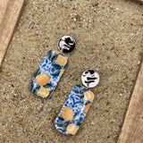 Tutti Frutti - Lemon Printed Dangle Earrings: Handmade Polymer Clay