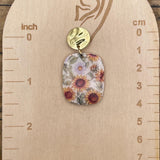 Spring Fling - Sunflower Printed Dangle Earrings: Handmade Polymer Clay