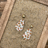 Tutti Frutti - Pineapple Printed Dangle Earrings: Handmade Polymer Clay