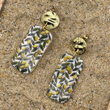 Tutti Frutti - Olives Printed Dangle Earrings: Handmade Polymer Clay