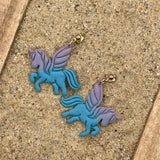 Mystical - Ombré Unicorn Blue Purple Earrings: Handmade Polymer Clay