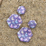Mystical - Unicorn Printed Dangle Earrings - Handmade Polymer Clay