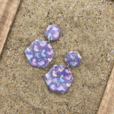 Mystical - Unicorn Printed Dangle Earrings - Handmade Polymer Clay