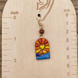 Joshua Tree - Sunset Dangle Earrings with Sunstone Detail: Handmade Polymer Clay