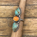 Blakely - Turquoise and Spiny Oyster Triple Gemstone Ring