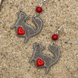 Cat Lover - Grey Kitty Earrings: Handmade, Hand-Painted Polymer Clay