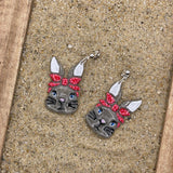 Bunny - Retro 50's Rabbit Earrings: Handmade Polymer Clay