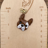 Dog Lover - Frenchy Bulldog Earrings with Gold Bow: Handmade Polymer Clay
