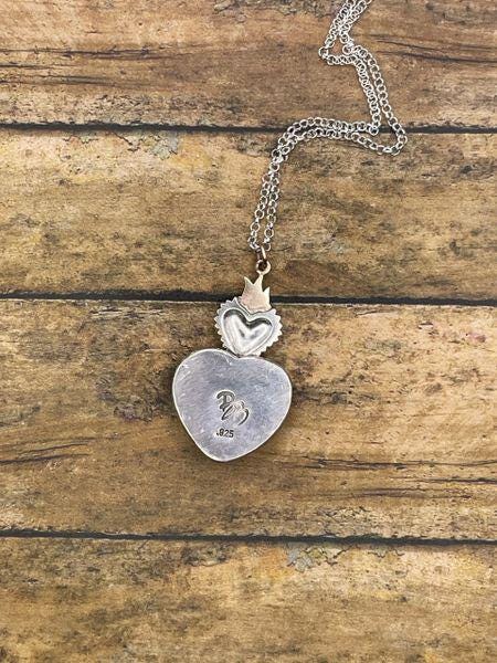 Rosalyn - Red Rosarita Sacred Heart Pendant