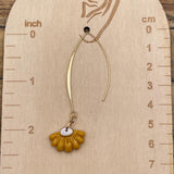 Spring Fling - Yellow Daisy Flower Dangly Earrings: Handmade Polymer Clay