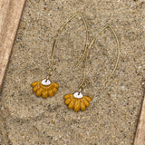 Spring Fling - Yellow Daisy Flower Dangly Earrings: Handmade Polymer Clay