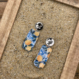 Tutti Frutti - Lemon Printed Dangle Earrings: Handmade Polymer Clay