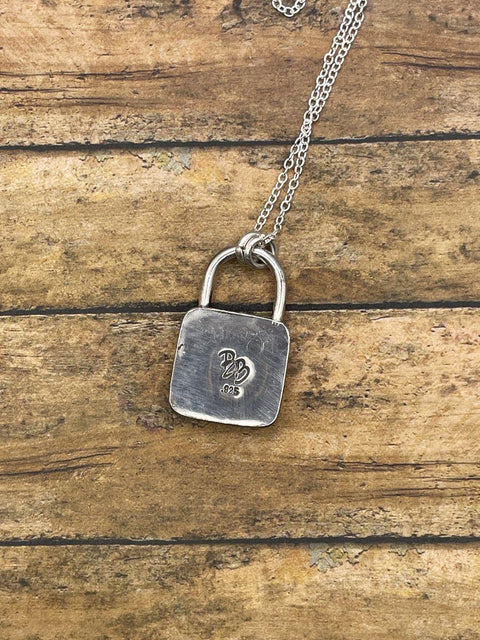 Lux - Turquoise Dice Faux Lock Pendant Necklace