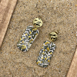 Tutti Frutti - Olives Printed Dangle Earrings: Handmade Polymer Clay