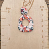 Tutti Frutti - Peach Printed Dangle Earrings: Handmade Polymer Clay