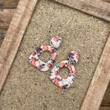 Tutti Frutti - Peach Printed Dangle Earrings: Handmade Polymer Clay