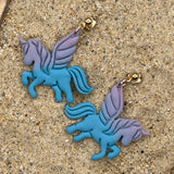 Mystical - Ombré Unicorn Blue Purple Earrings: Handmade Polymer Clay
