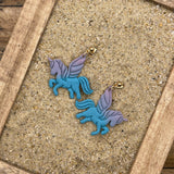 Mystical - Ombré Unicorn Blue Purple Earrings: Handmade Polymer Clay