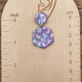 Mystical - Unicorn Printed Dangle Earrings - Handmade Polymer Clay