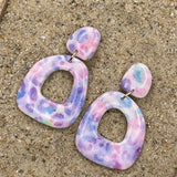 Mystical - Multicolored Leopard Printed Dangle Earrings: Handmade Polymer Clay