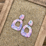 Mystical - Multicolored Leopard Printed Dangle Earrings: Handmade Polymer Clay