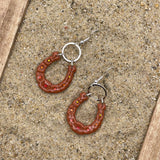 Joshua Tree - Lucky Horseshoe Dangle Earrings: Handmade Polymer Clay