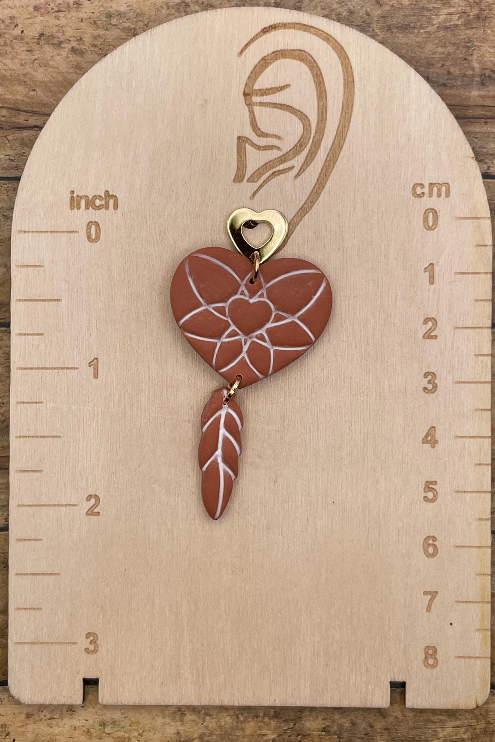 Joshua Tree - Boho Dreamcatcher Dangle Earrings: Handmade Polymer Clay