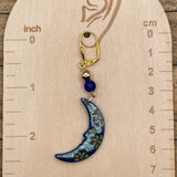 Mystical - Shimmer Sun and Moon Earrings with Lapis Lazuli Handmade Polymer Clay