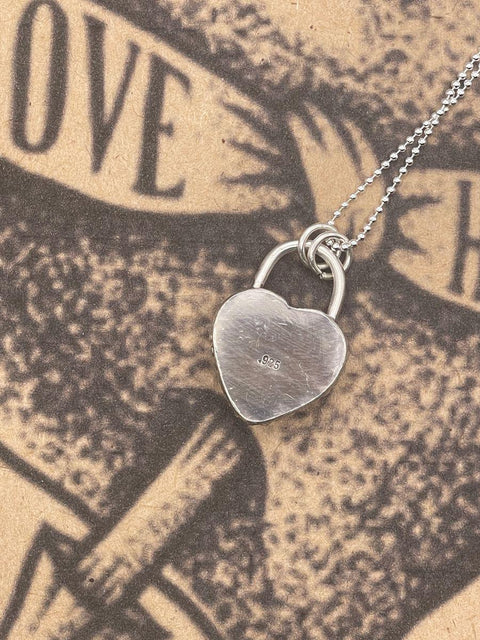 Babe - Love you Turquoise Heart Faux Lock Pendant