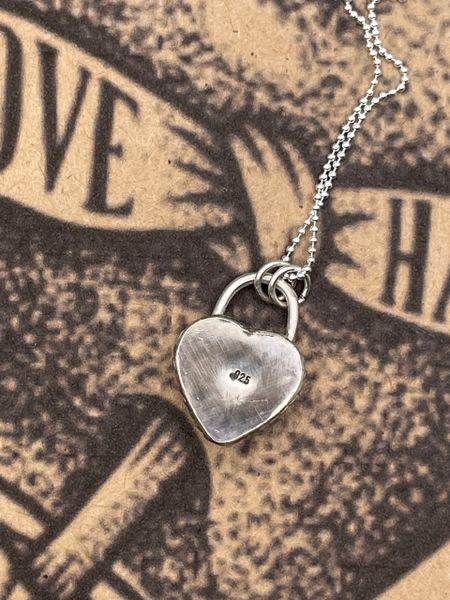 Rain - Love You Heart Faux Lock Pendant Bloody Basin Jasper